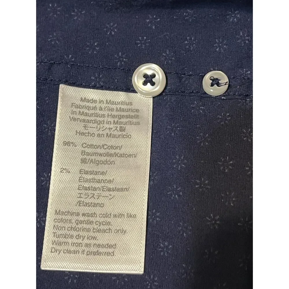 J. CREW Men's Secret Wash Shirt Classic Cotton Button Up Floral Blue Size Medium